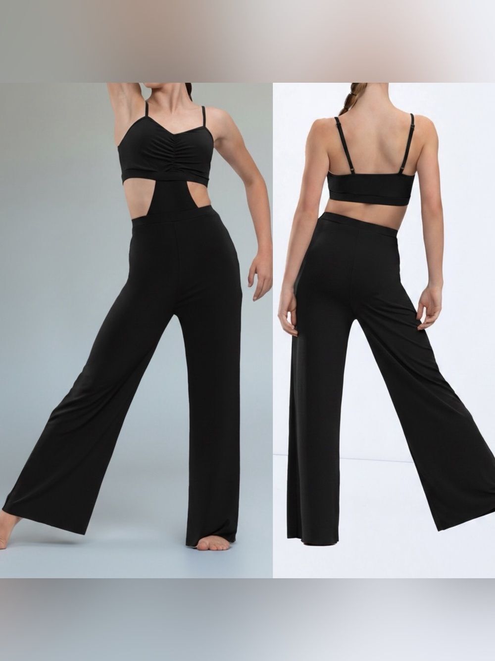 WEISSMAN elite Dance Costume black jumpsuit Big Wide World 14636 LA-Large adult